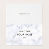 Carte De Visite Motif de marbre blanc élégant de fidélité (Extérieur déplié)