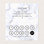 Carte De Visite Motif de marbre blanc élégant de fidélité (Intérieur déplié)