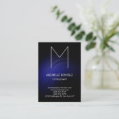 Carte de visite motif de monogramme noir moderne (Debout devant)