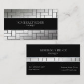 Carte De Visite Motif de mosaïque argentée (Devant / Derrière)