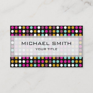 Carte De Visite Motif de mosaïque Pop Polka Dot