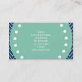 Carte De Visite Motif de Navy Blue Chevron | Monogramme vert à la (Dos)