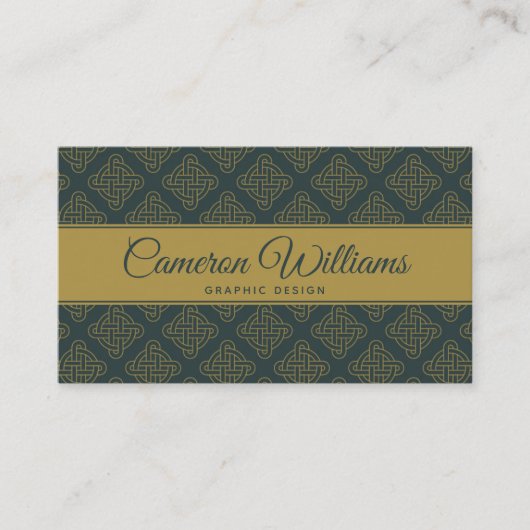 Carte De Visite Motif de noeud celtique élégant (Devant)