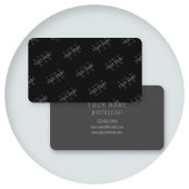 Carte De Visite Motif de nom de très gris foncé et de monogramme n