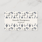 Carte De Visite Motif de notes musicales mignonnes (Devant)