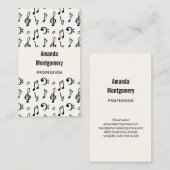 Carte De Visite Motif de notes musicales mignonnes (Devant / Derrière)