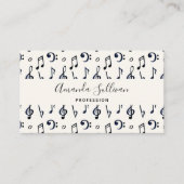 Carte De Visite Motif de notes musicales mignonnes (Devant)