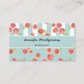 Carte De Visite Motif de pamplemousse rose sur les bandes (Devant)