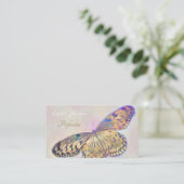 Carte De Visite Motif de papillon bleu violet or (Debout devant)