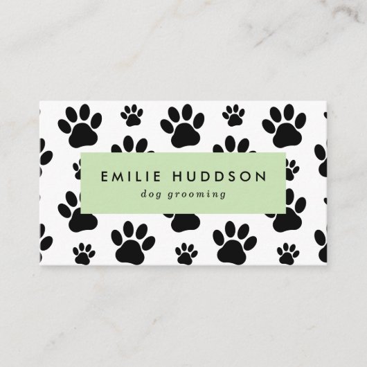 Carte De Visite Motif De Pâtes, Groomer De Chiens, Marcheur De Chi (Devant)