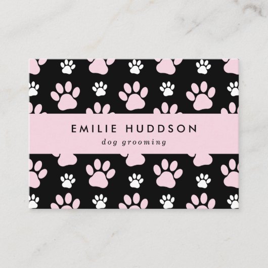 Carte De Visite Motif De Pâtes, Groomer De Chiens, Marcheur De Chi (Devant)