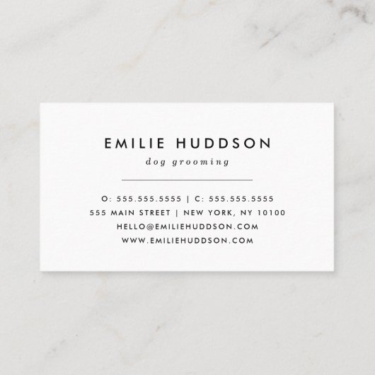 Carte De Visite Motif De Pâtes, Groomer De Chiens, Marcheur De Chi (Dos)