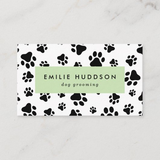 Carte De Visite Motif De Pâtes, Groomer De Chiens, Marcheur De Chi (Devant)