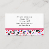 Carte De Visite Motif De Pâtes, Groomer De Chiens, Marcheur De Chi (Dos)