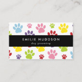 Carte De Visite Motif De Pâtes, Groomer De Chiens, Marcheur De Chi (Devant)