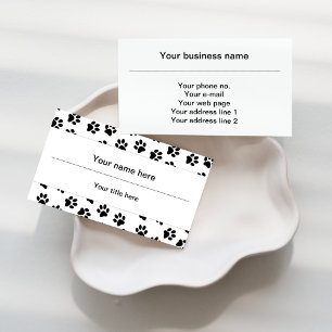 Carte De Visite Motif De Pâtes, Paniers De Chien, Paniers De Chat,