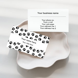 Carte De Visite Motif De Pâtes, Paniers De Chien, Paniers De Chat,