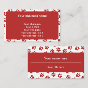 Carte De Visite Motif De Pâtes, Patrouilles De Chien, Paws De Chat