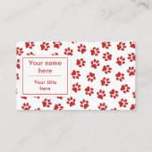 Carte De Visite Motif De Pâtes, Patrouilles De Chien, Paws De Chat (Dos)