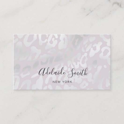 Carte De Visite motif de peau d'animal gris (Devant)