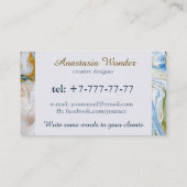 Carte De Visite motif de peinture ondulée en marbre moderne Abstra (Dos)