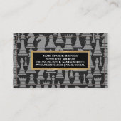 Carte De Visite Motif de pièce d'échecs | Cuir pointu (Dos)