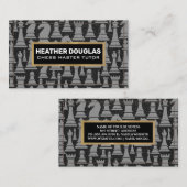 Carte De Visite Motif de pièce d'échecs | Cuir pointu (Devant / Derrière)