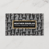 Carte De Visite Motif de pièce d'échecs | Cuir pointu (Devant)