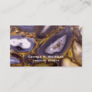 Carte De Visite Motif de pierre d'agate marron violet blanc