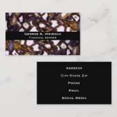 Carte De Visite Motif de pierre d'agate marron violet blanc (Devant / Derrière)