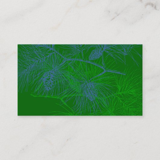 Carte de visite Motif de pin bleu vert (Devant)