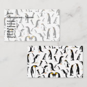 Carte De Visite Motif de pingouin noir et blanc (Devant / Derrière)