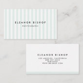 Carte De Visite Motif de pintes blanches et de menthe moderne (Devant / Derrière)