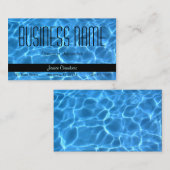 Carte De Visite Motif de piscine bleu (Devant / Derrière)