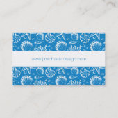 Carte De Visite Motif de plage Monogramme Blue (Dos)