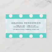 Carte De Visite Motif de point bleu turquoise de polka (Dos)