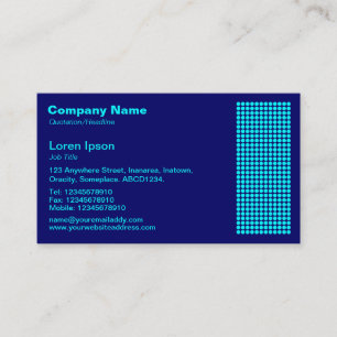 Carte De Visite Motif de point - Cyan sur marine
