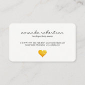 Carte De Visite Motif de point Polka Coeur Or Cutesy (Dos)