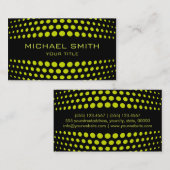 Carte De Visite Motif de point Polka vert acide professionnel (Devant / Derrière)