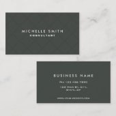 Carte De Visite Motif de point simple vert élégant professionnel (Devant / Derrière)