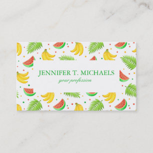 Carte De Visite Motif de Pointe Polka aux fruits tropicaux