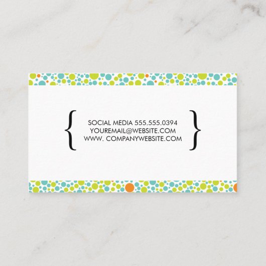 Carte De Visite Motif de points colorés (Dos)