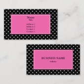 Carte De Visite Motif de points Polka blanc et noir (Devant / Derrière)