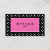 Carte De Visite Motif de points Polka blanc et noir (Dos)