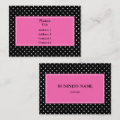 Carte De Visite Motif de points Polka blanc et noir (Devant / Derrière)