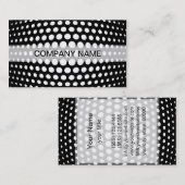 Carte De Visite Motif de points Polka blanc professionnel (Devant / Derrière)