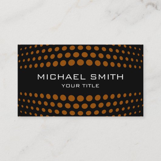 Carte De Visite Motif de points Polka Brown professionnel (Devant)
