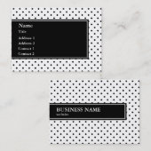 Carte De Visite Motif de points Polka noir et blanc (Devant / Derrière)