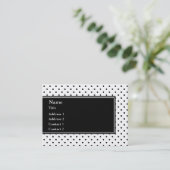 Carte De Visite Motif de points Polka noir et blanc (Debout devant)
