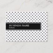 Carte De Visite Motif de points Polka noir et blanc (Dos)